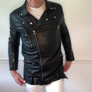 Mens Topman faux leather jacket